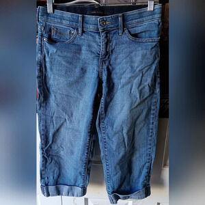 Levis Jeans Womens 6 Nouveau Low Capris 525 Denim Blue